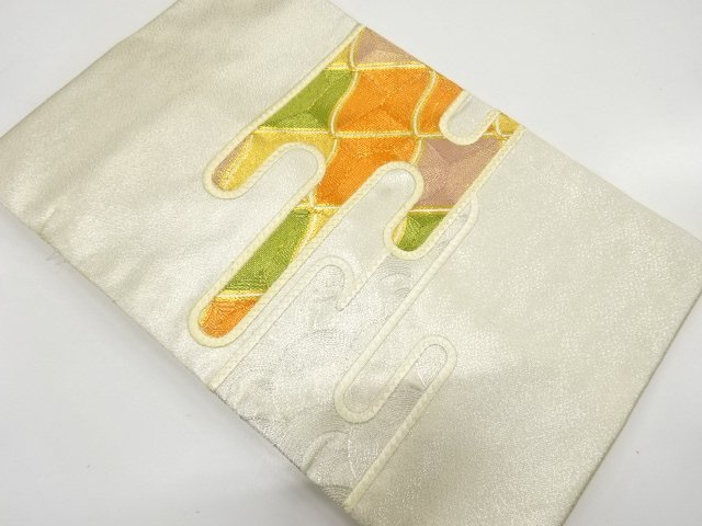 未使用品　ヱ霞模様　刺繍　名古屋帯